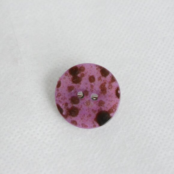 Purple Spotted Button Pin - Picture 3 of 4